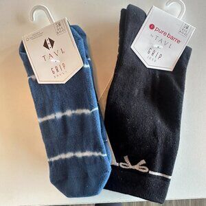 NWT, Tavi x Pure Barre Sticky Socks, 2 pairs, Size Small